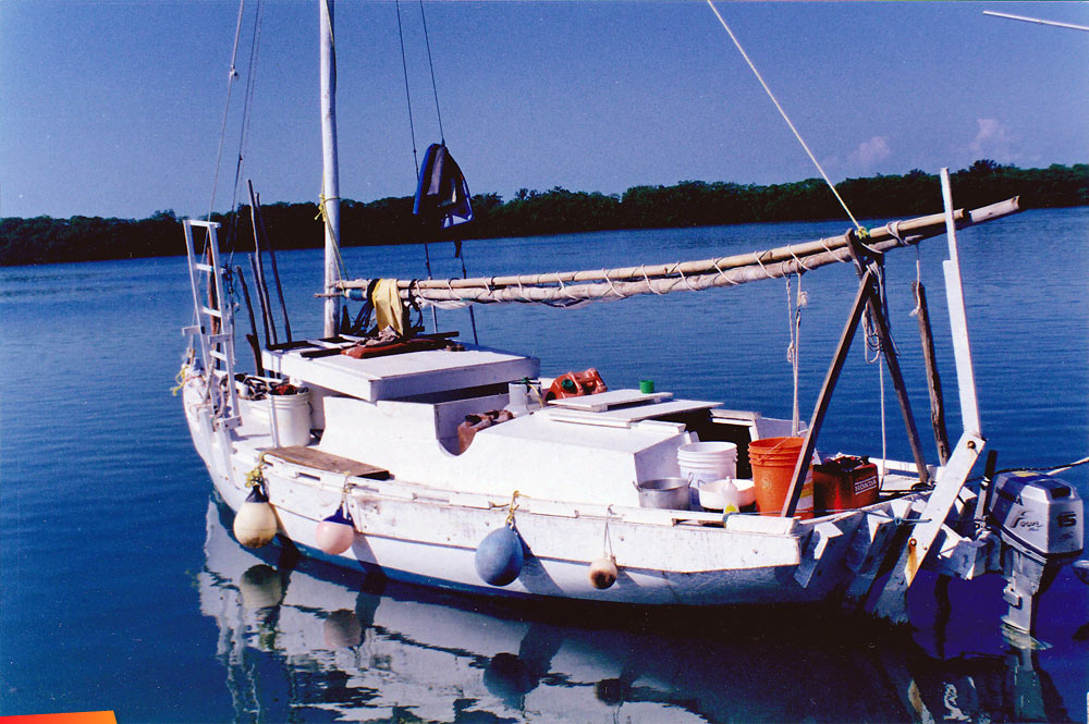 A fishing boat in the lagoon. mid 80's