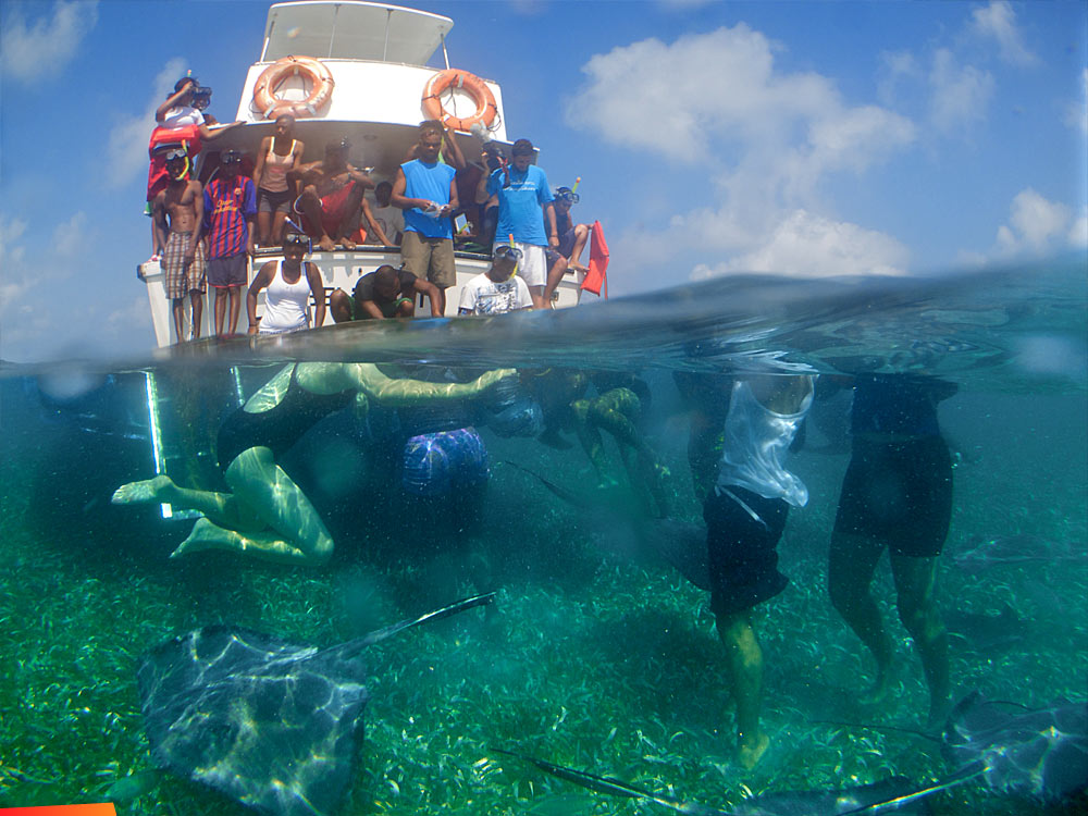 High school students from Southside Belize City tour Belize Barrier Reef