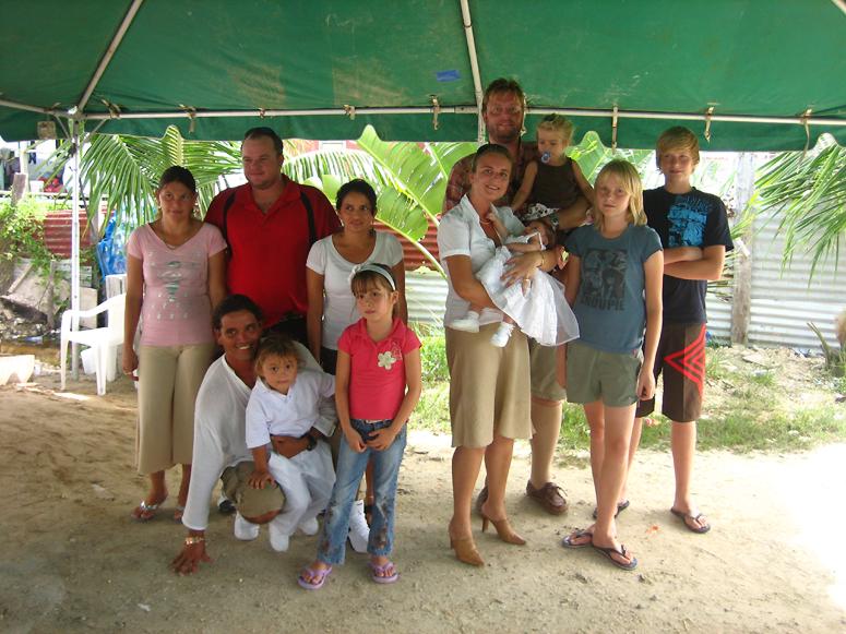 Orlando Garrido and friends at his son Felipe's baptism