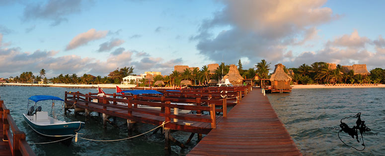 View of Ramon's Village Resort from it's dock