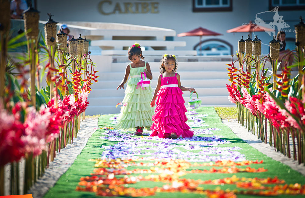 Two cute young ladies, flower girls at the wedding