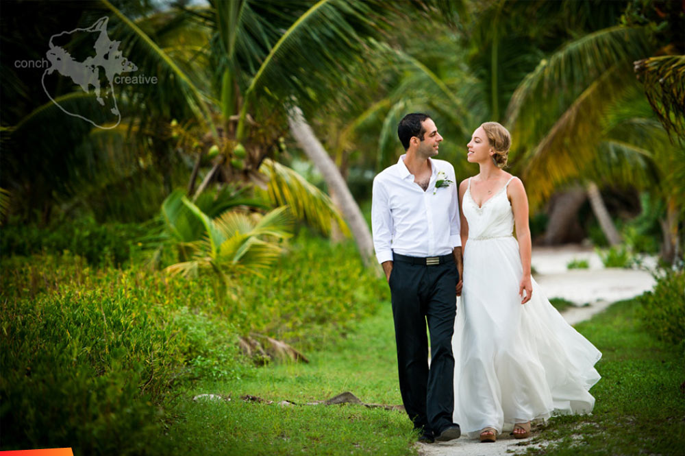 Just married: taking a stroll on St. George's Caye