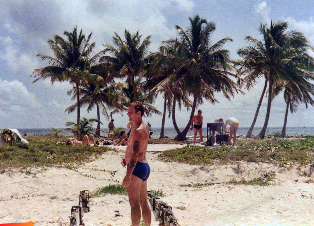 British soldiers on Goff's Caye, 1986