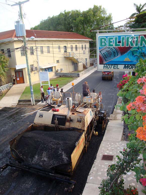 Paving Albert and Regent Streets in Belize City