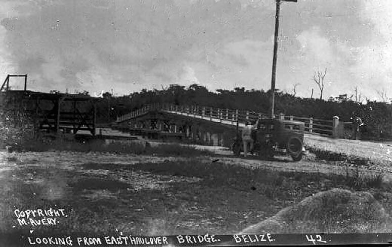 Construction of the first Haulover Bridge, 1942