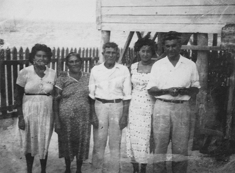 Soila Paz Gonzalez, Tomasita Paz (Daddy's and Felipe's mom), Thomas Paz, the Daddy of all, Celi his wife, and Mr. Gildardo Daddy Paz, late 1950's