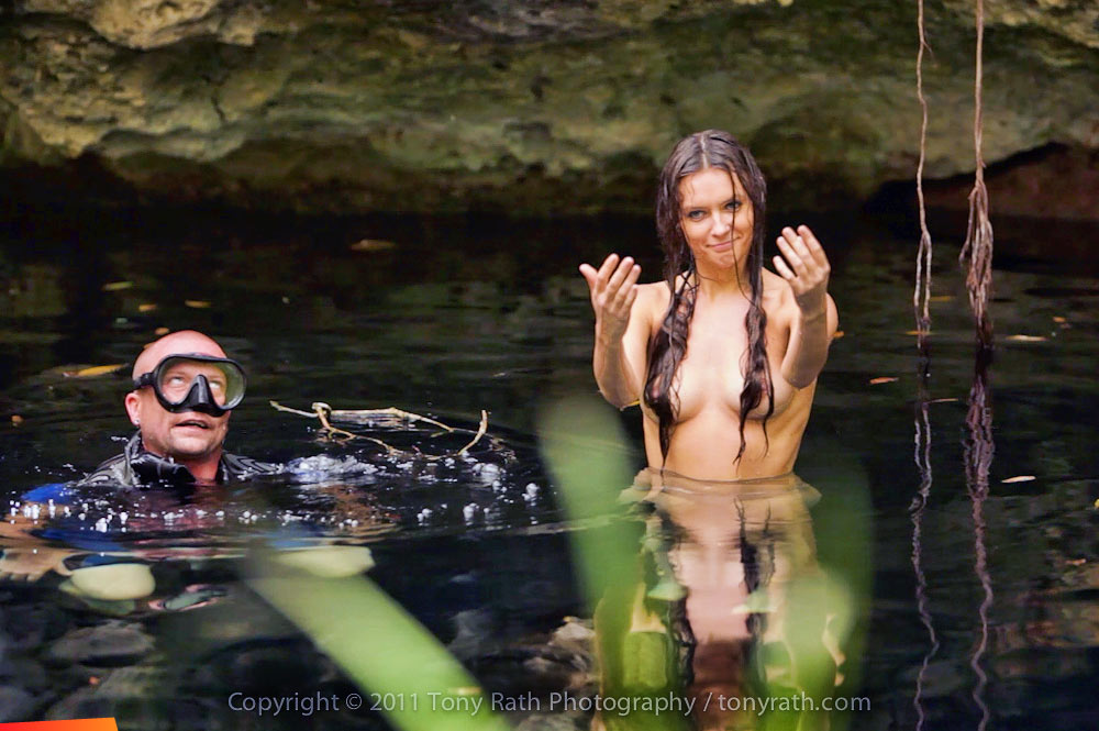 Filming at Cenote in Tulum