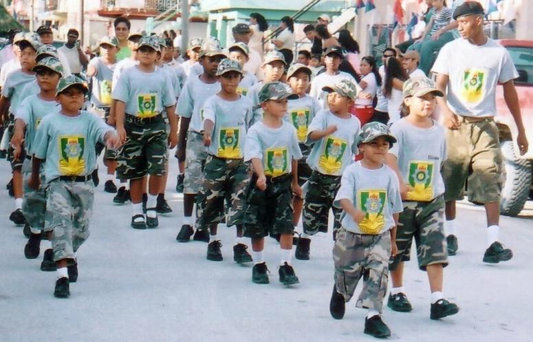 Young police cadets from Orange Walk