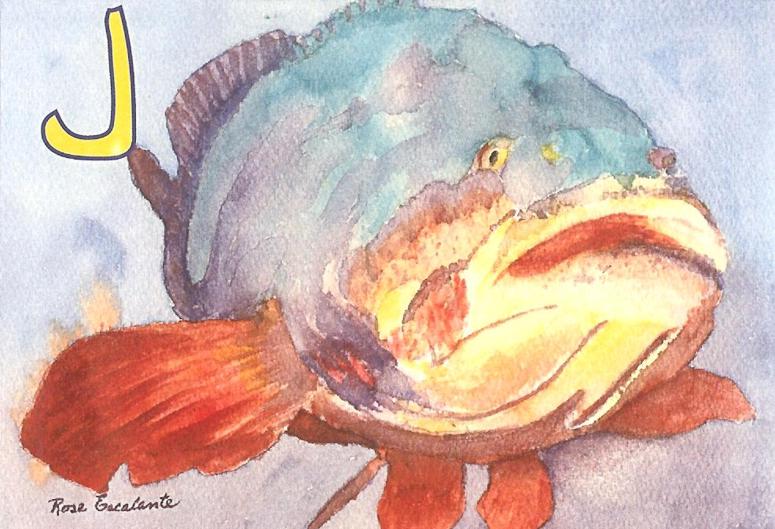 Jewfish, painting by Rose Escalante