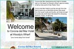 Corona del Mar Apartment/Hotel is one of Ambergris Caye's newest, most spacious and comfortable hotels. Each has a fully equipped kitchen, separate bedroom with two doub1e beds, a hideabed in the living room, a delightfully large bathroom with tub and shower.