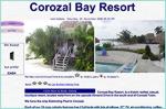 Corozal Bay Resort, is a thatch roofed, casual, boutique resort, located waterfront on the upscale Almond Drive in the south end of Corozal Town. We have the only Swimming Pool in Corozal.  Each of our 10 cozy cabaña features has 2 full beds with lots of pillows, 27 inch TV, air-conditioning, coffee-maker, and fridge.  Also a private bath with huge tiled shower and hand painted sinks.  Your private veranda overlooks our powder fine sand beach, and the Bay of Corozal.