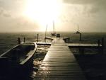 Dock in a rainstorm